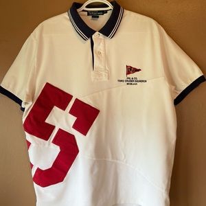 Ralph Lauren, Polo Shirt, White, Size Large